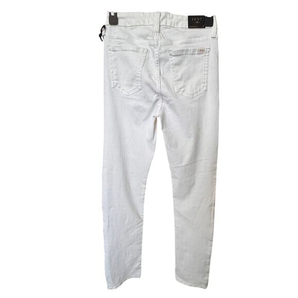 New JEN 7 ~ by 7 For All Mankind Women's White Denim Slim Straight Jeans Size 2 - Picture 3 of 7